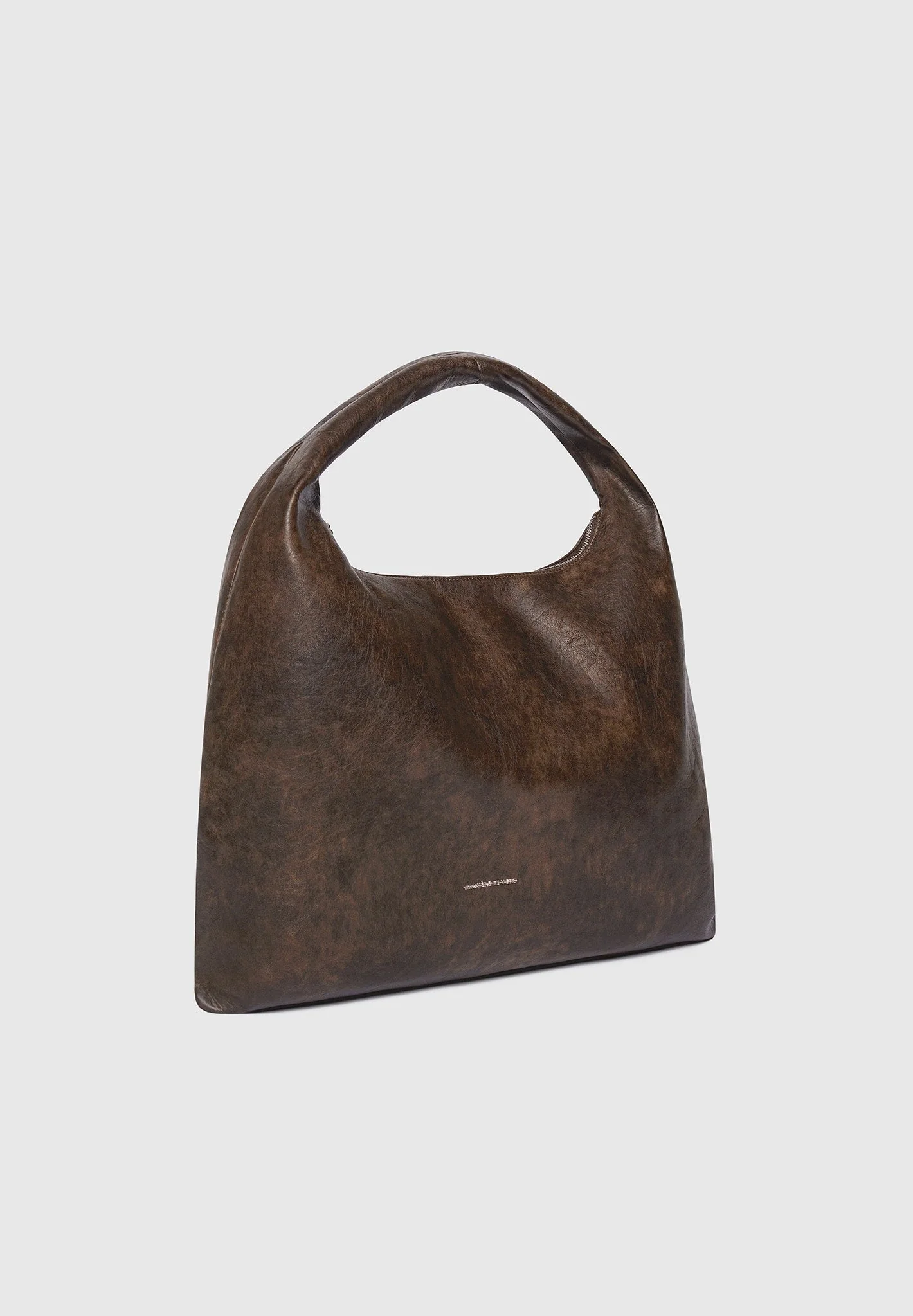 Aubin - Vintage Leather Hobo Bag - Brown - Image 3