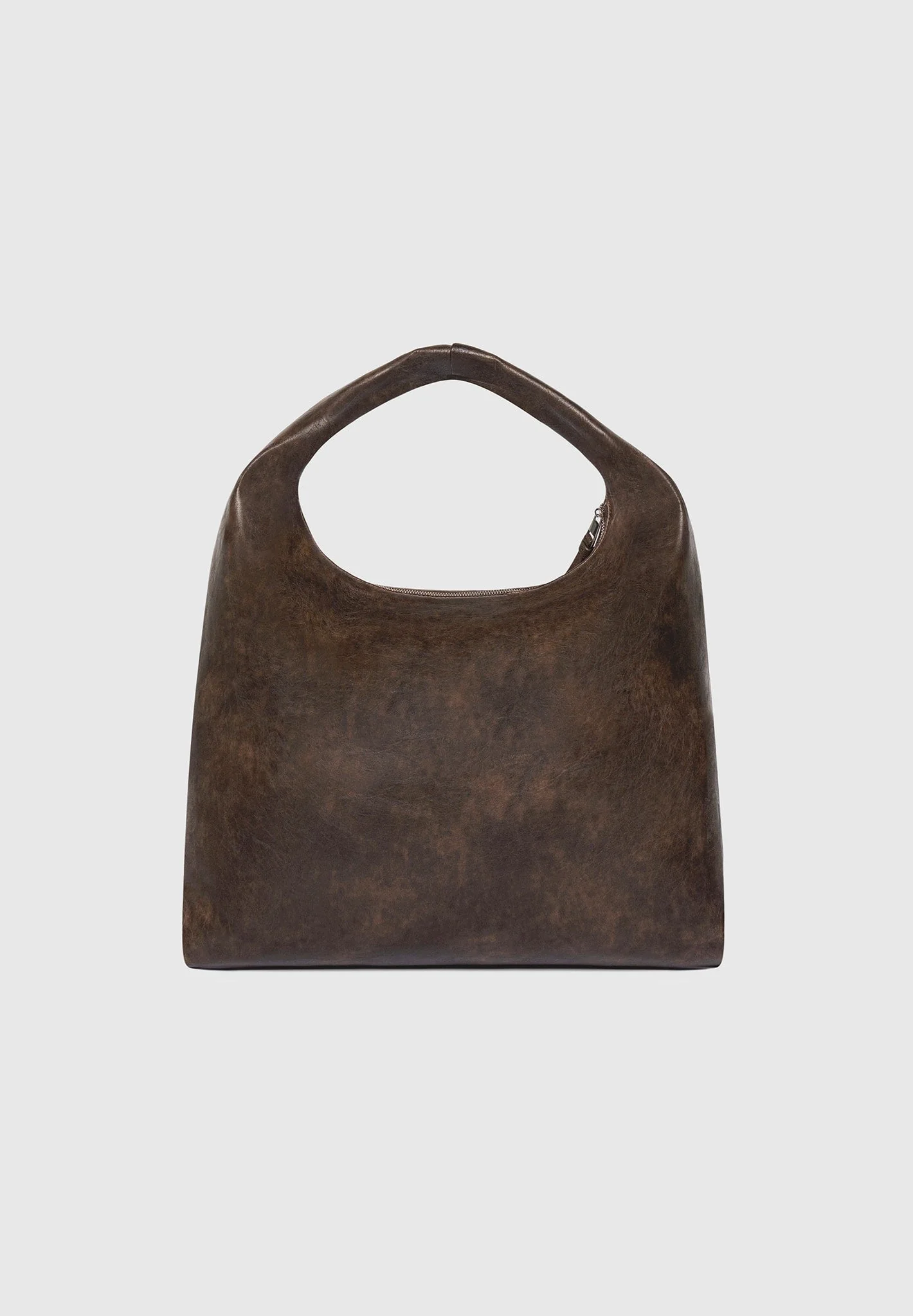 Aubin - Vintage Leather Hobo Bag - Brown - Image 5