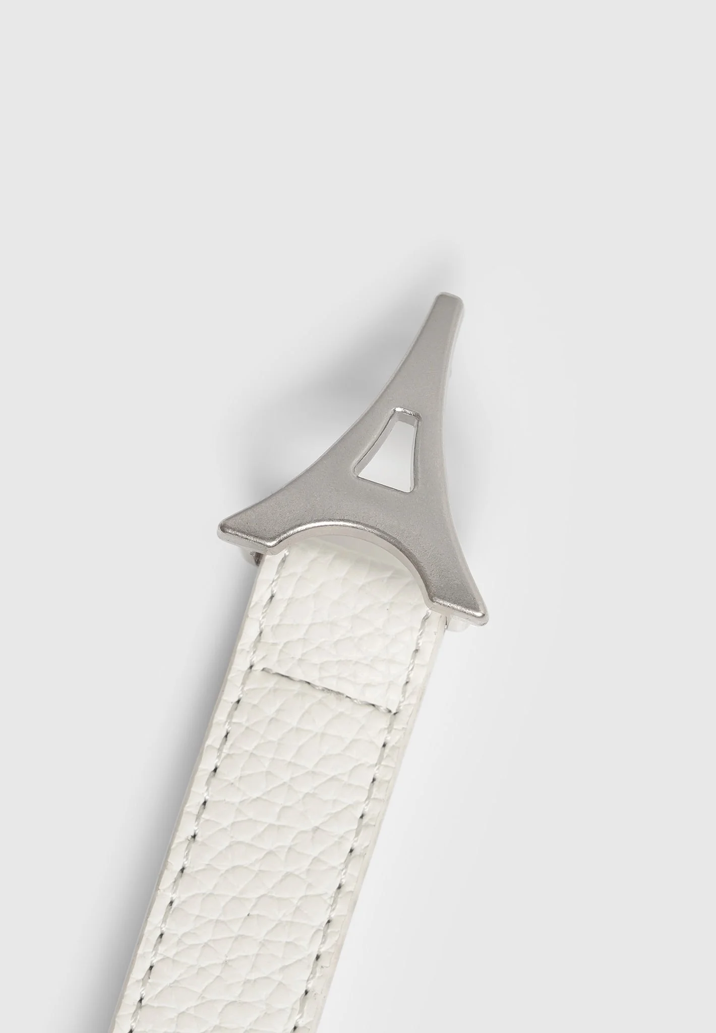 Leonie - Eiffel Slim Leather Belt - White - Image 5