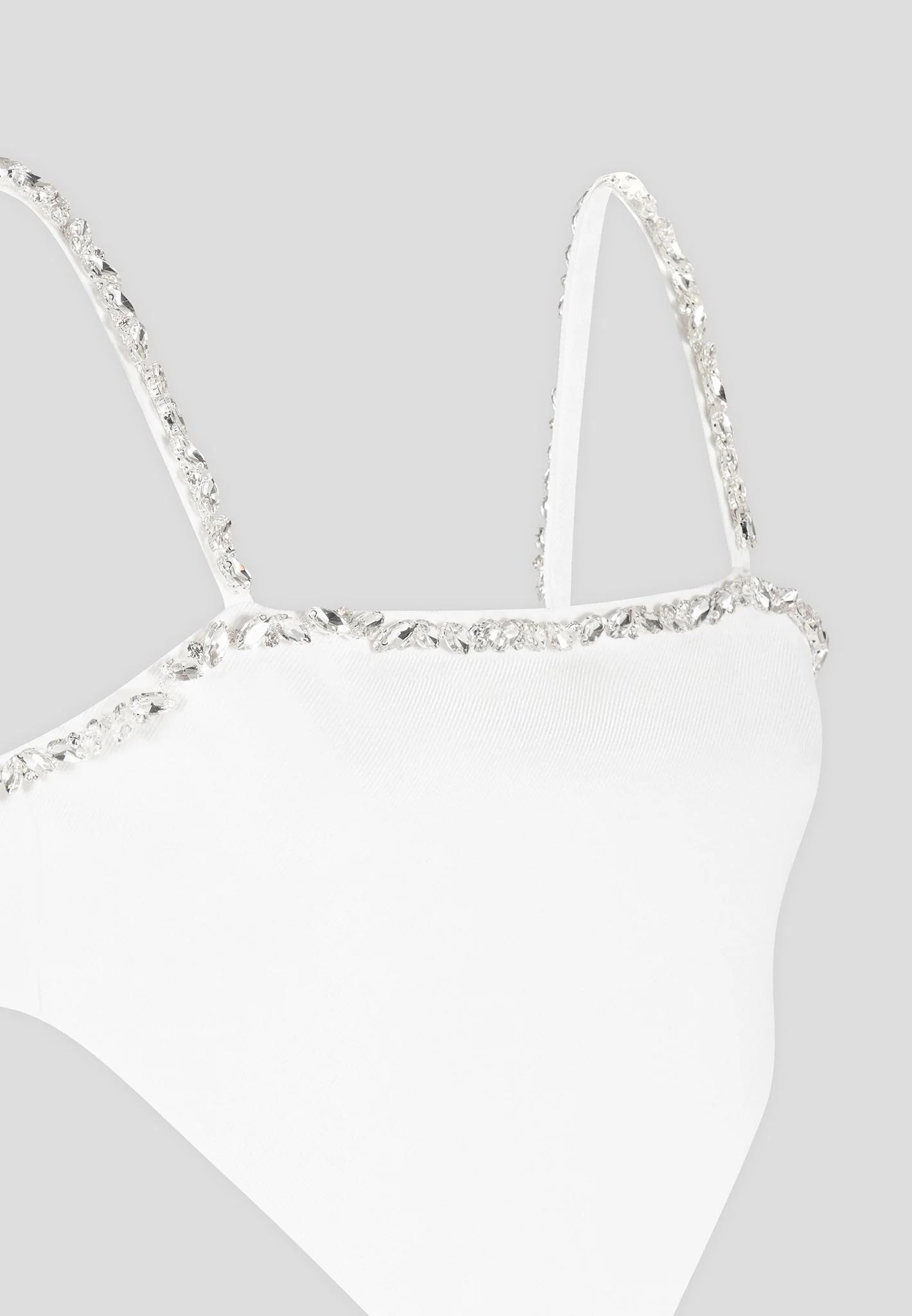 Eloise - Embellished Strap Handkerchief Top - White - Image 5