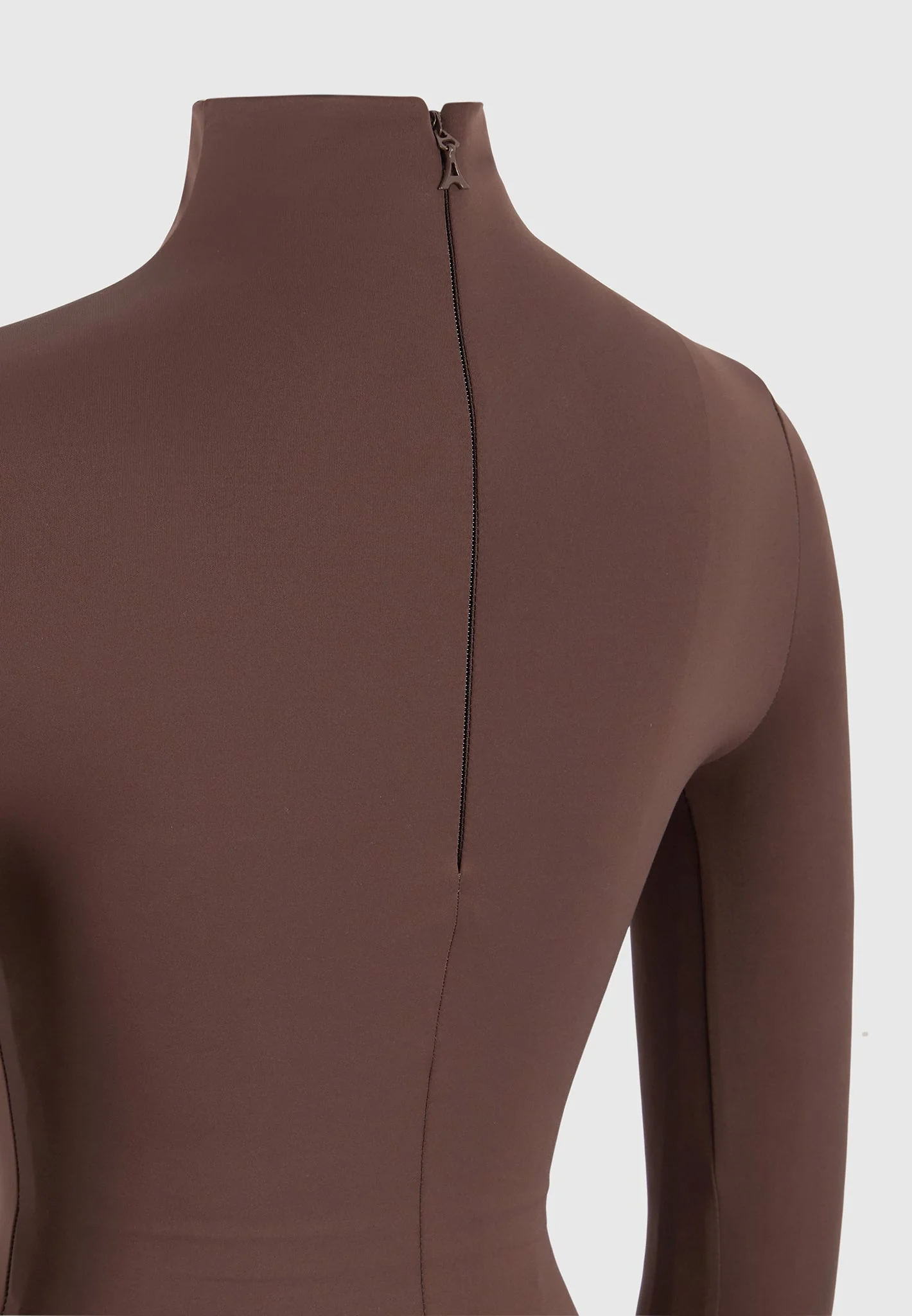 Alea - Mock Neck Long Sleeve Top - Brown - Image 8