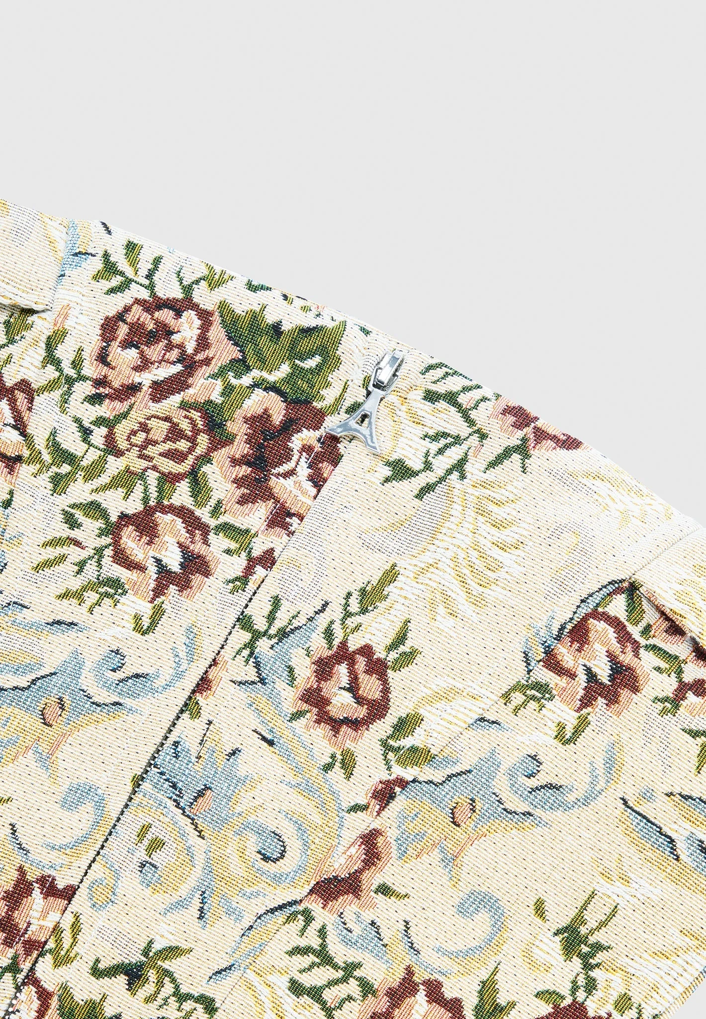 Bonnie - Floral Jacquard Bardot Corset Top - Beige - Image 6