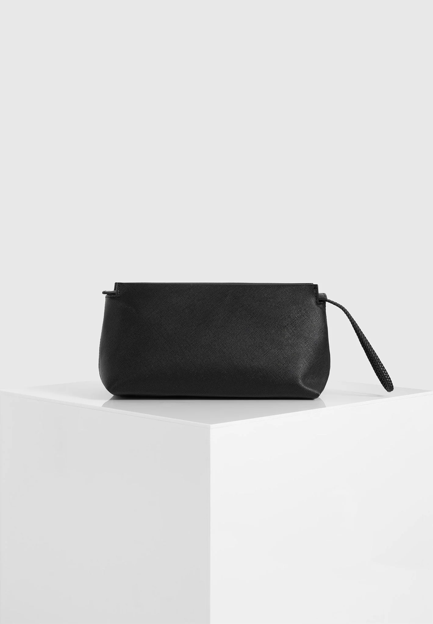 Jessy - Textured Leather Washbag - Black - Image 3