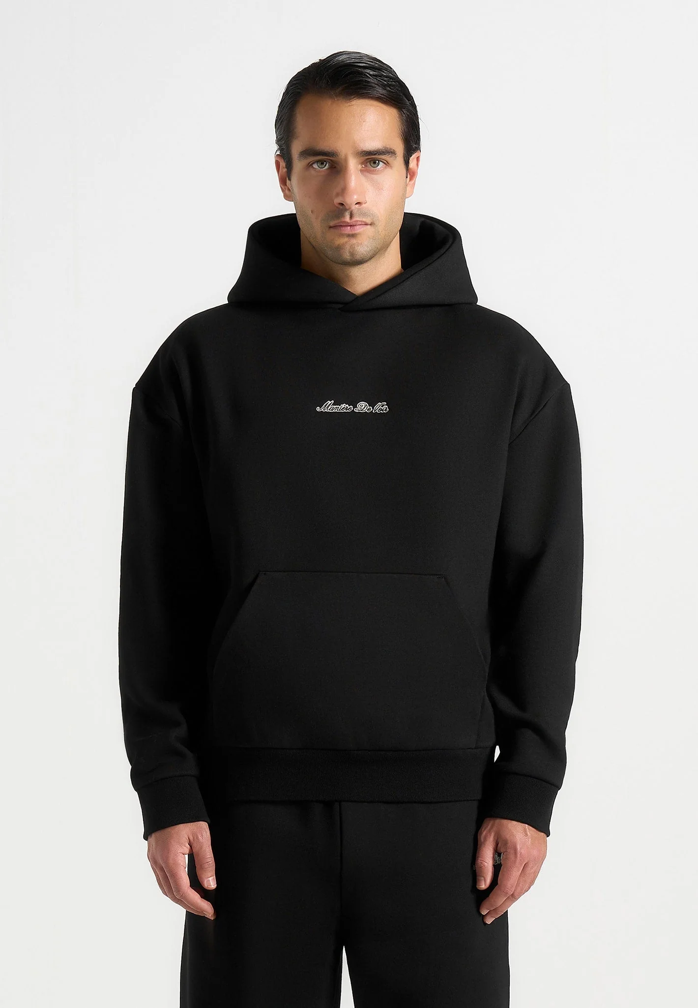 JS001 - Unisex Signature Relaxed Fit Hoodie - Black - Image 5