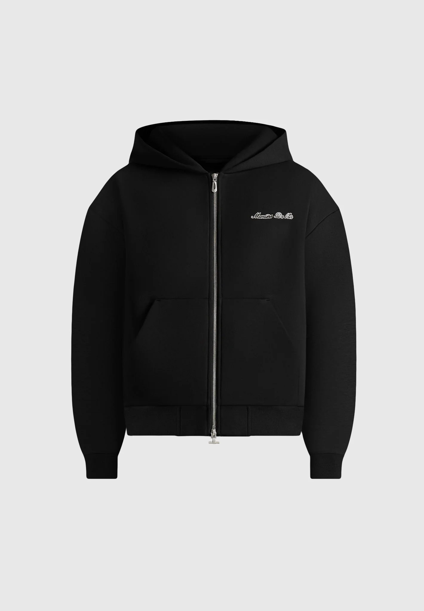 JS002 - Unisex Signature Relaxed Fit Zip Hoodie - Black - Image 3