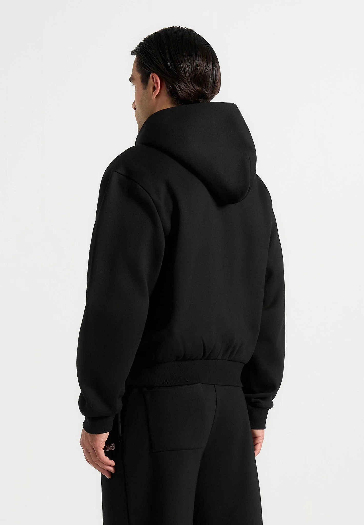 JS002 - Unisex Signature Relaxed Fit Zip Hoodie - Black - Image 8
