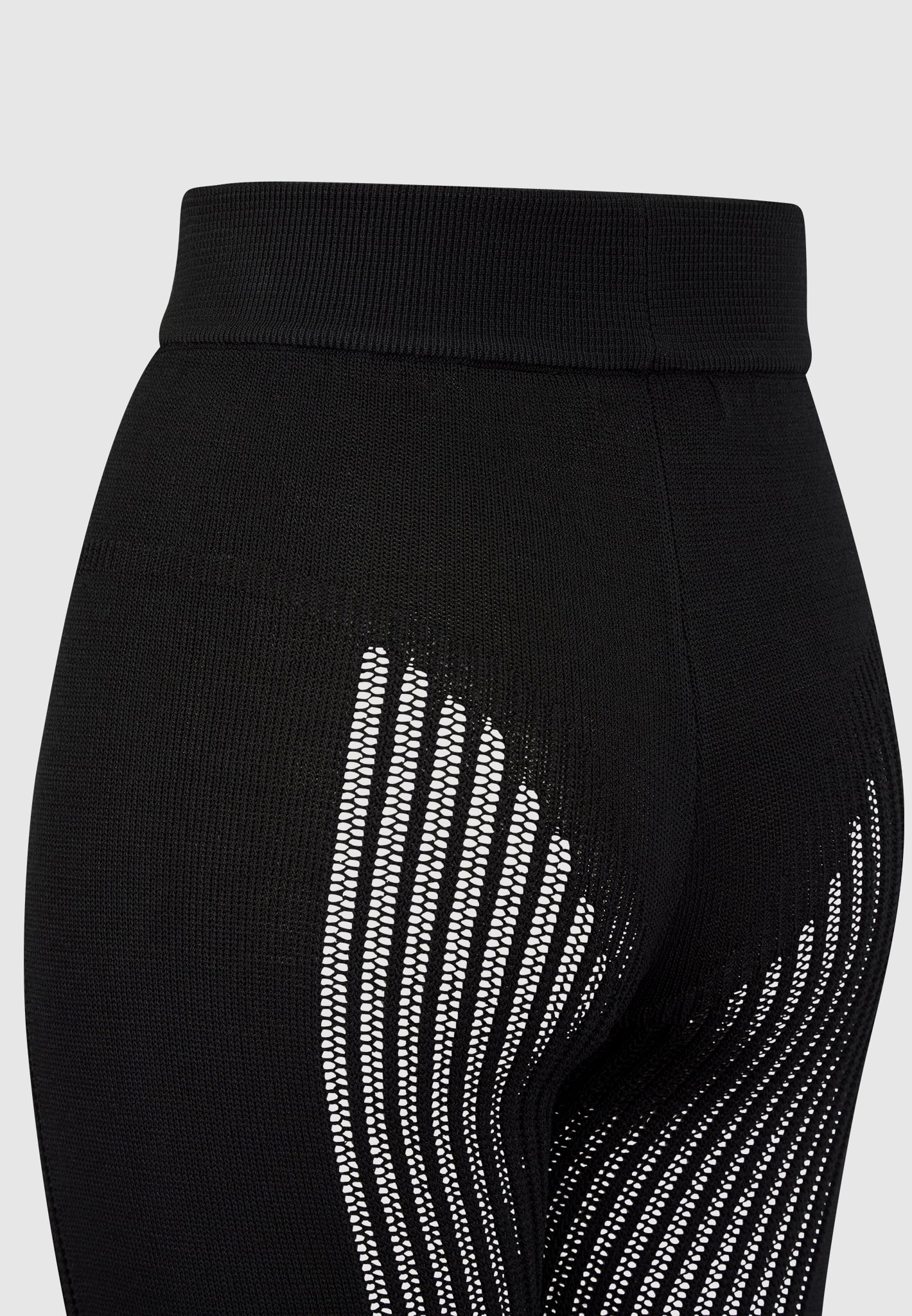 Knitted High Waisted Leggings - Black - Image 8