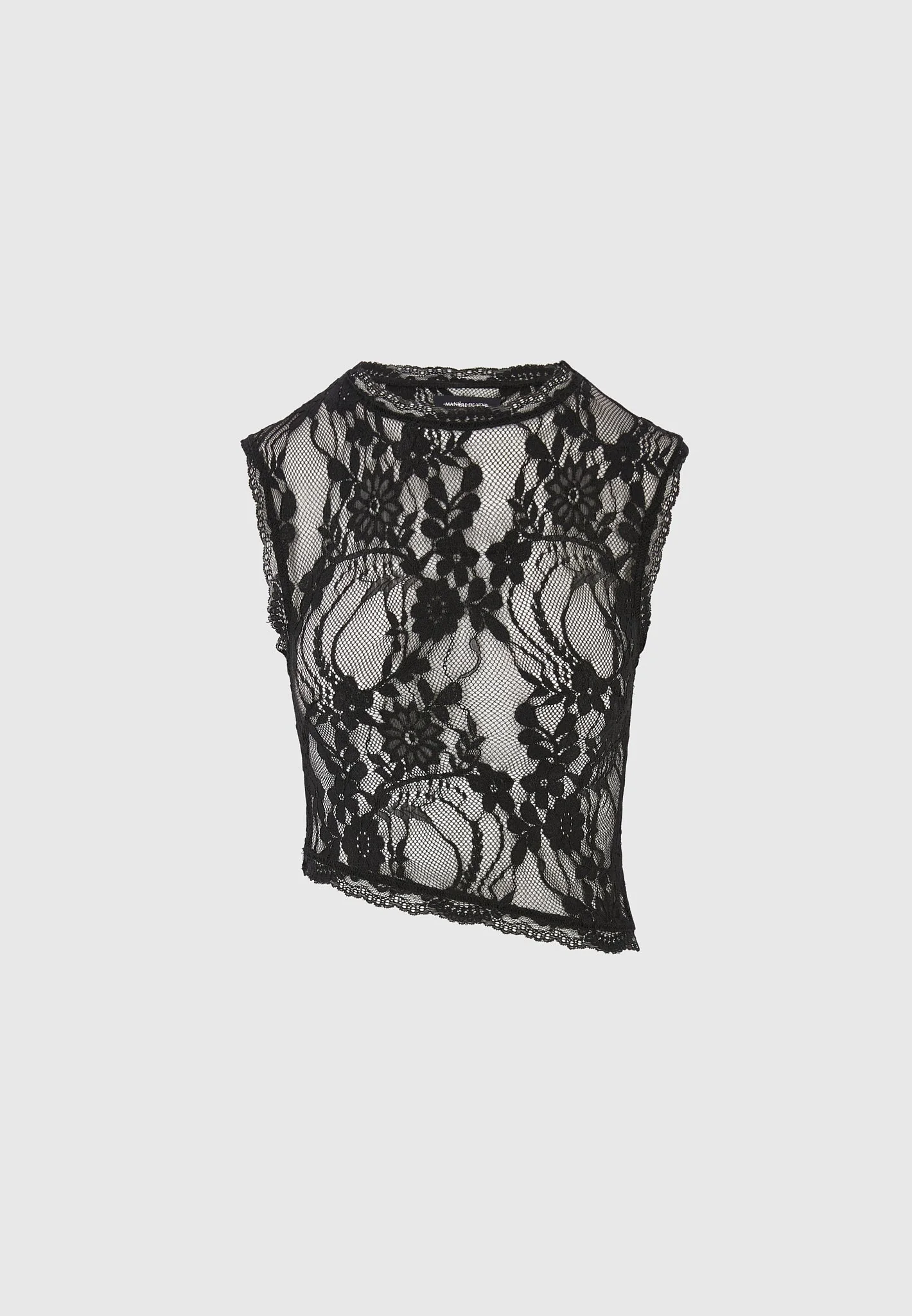 Eugenie - Lace Asymmetric Top - Black - Image 5