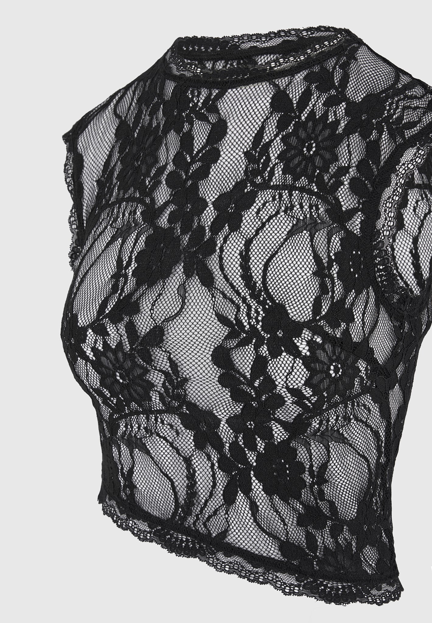 Eugenie - Lace Asymmetric Top - Black - Image 6