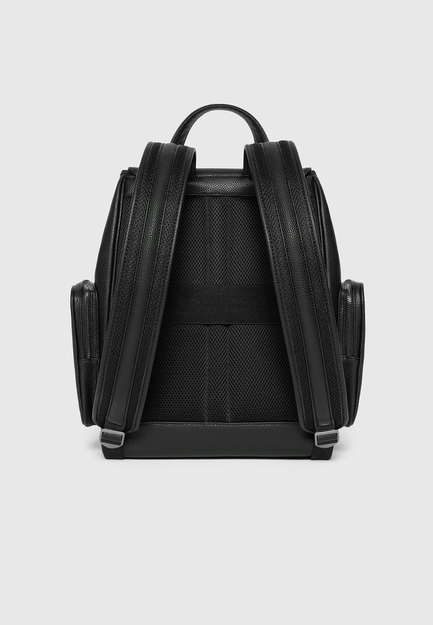 Maloe - Pebbled Leather Eiffel Clasp Backpack - Black - Image 6