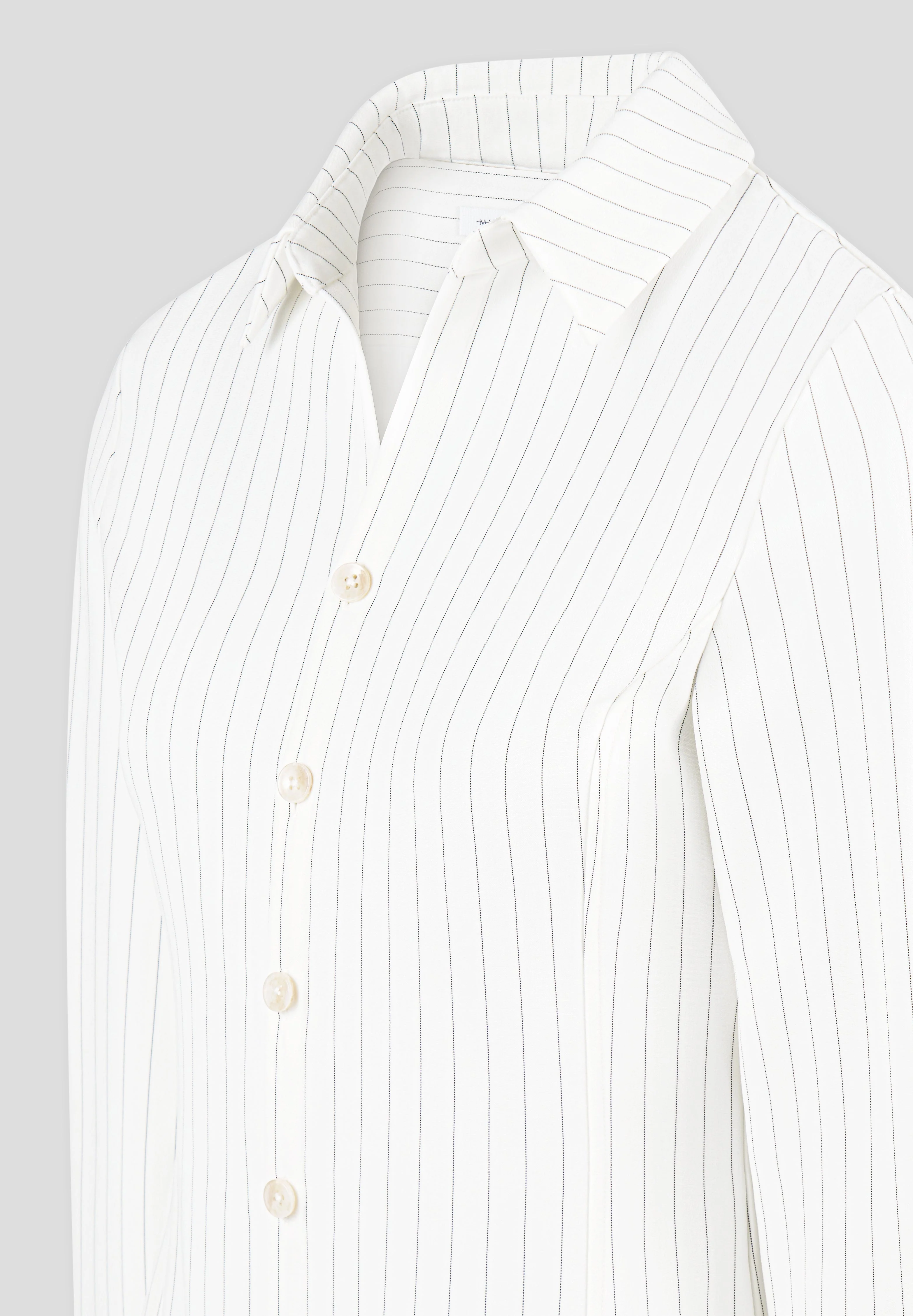 Sonia - Pinstripe Angled Shirt - White - Image 8