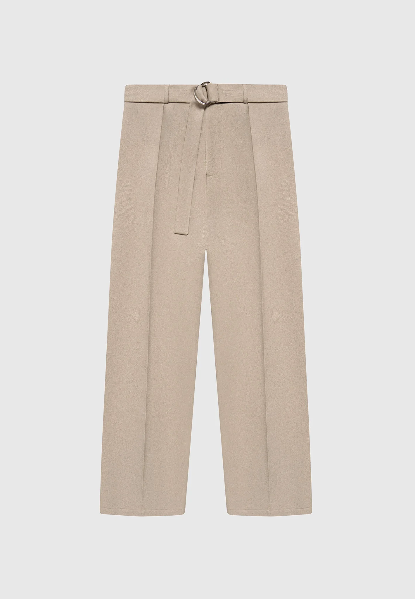 Louis - Relaxed Fit Belted Tailored Trousers - Beige - Image 3