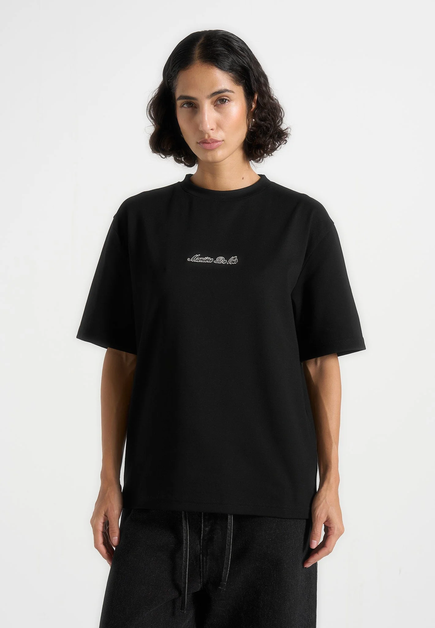TS001 - Unisex Signature Relaxed Fit Cotton T-Shirt - Black - Image 4