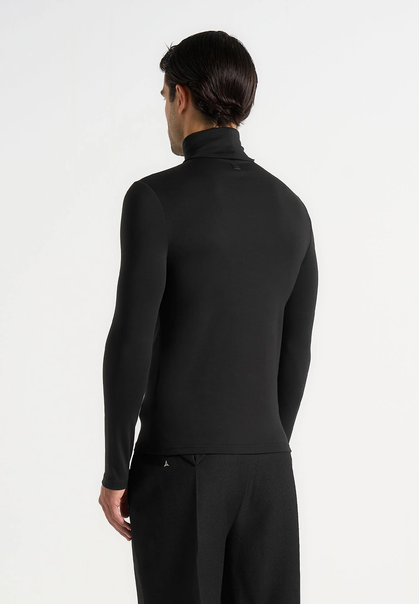 TS006 - Long Sleeve Roll Neck Top - Black - Image 4