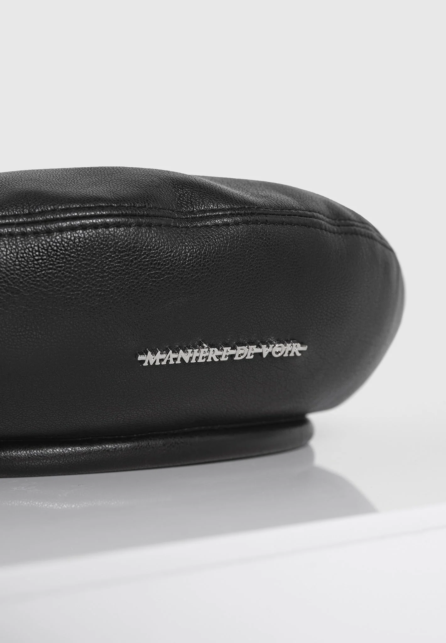 Anya - Leather Beret - Black - Image 3