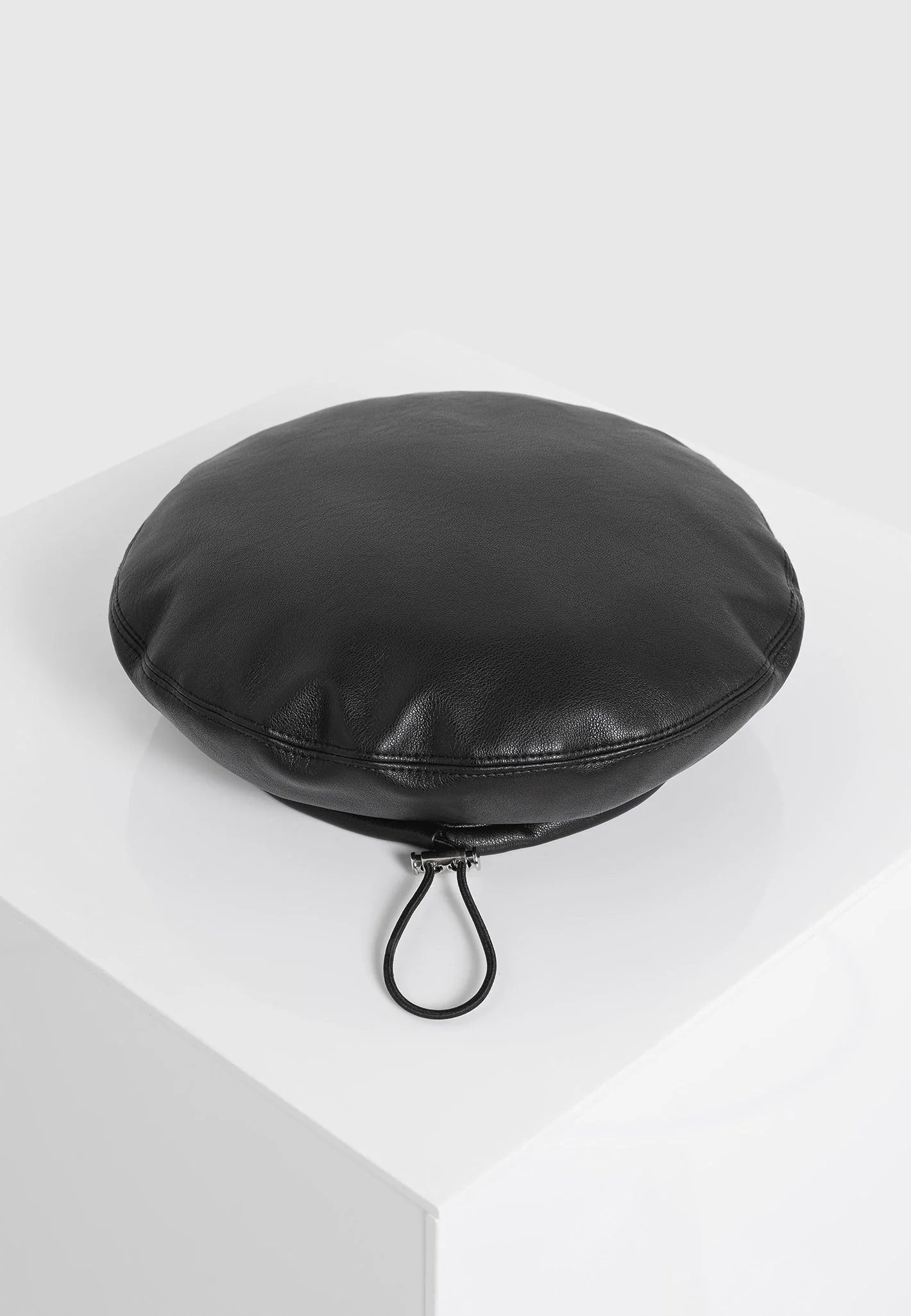 Anya - Leather Beret - Black - Image 4