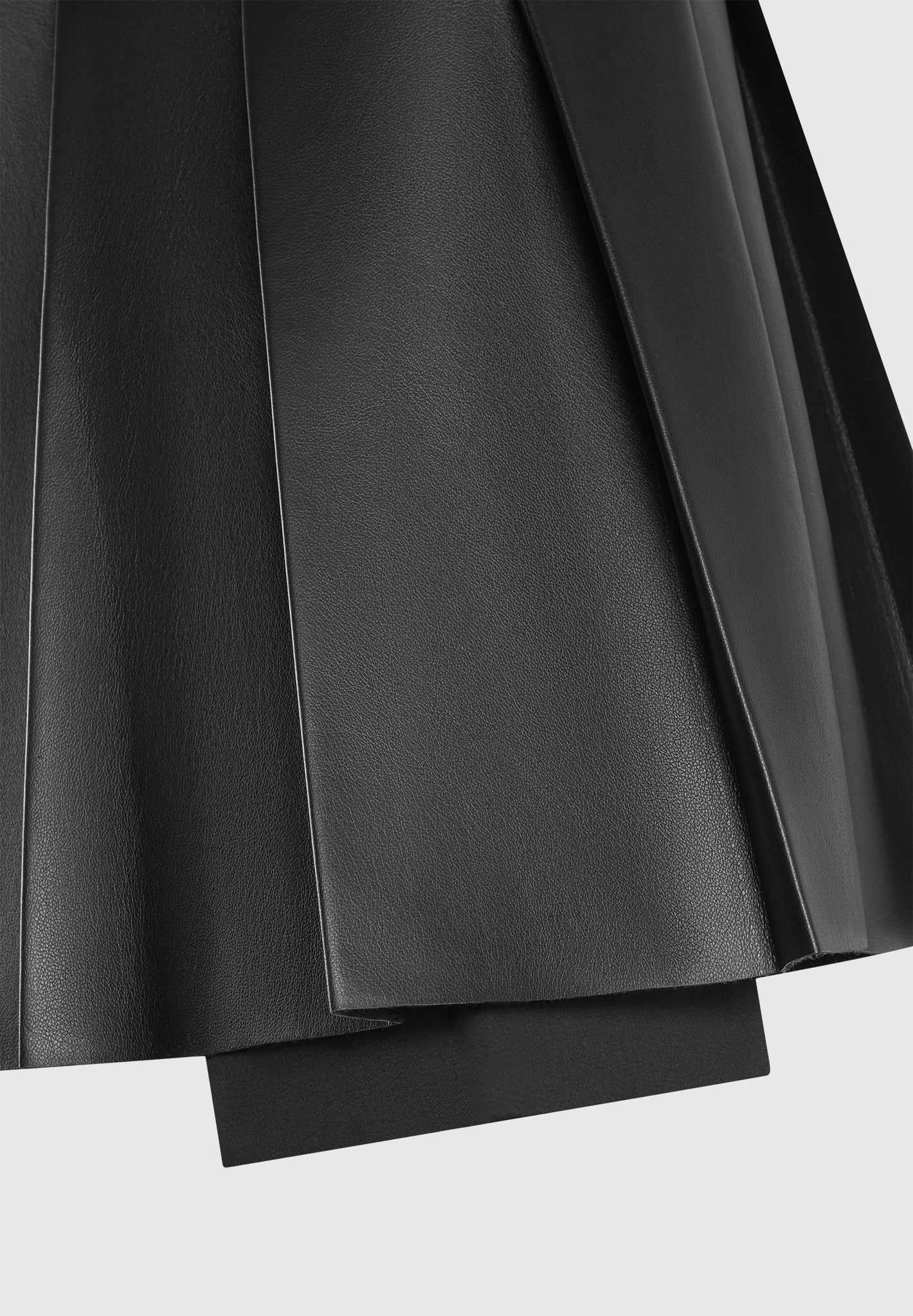 Juliette - Leather Pleated Skort - Black - Image 6